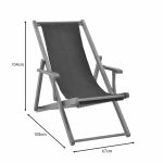 Shezlong Xurian, dru akacie natyral, stof PVC e zezë - Image 7