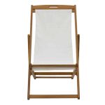 Karrige plazhi Franclow, dru akacie natyral, pvc e bardhë - Image 3