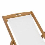 Karrige plazhi Franclow, dru akacie natyral, pvc e bardhë - Image 4