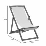 Karrige plazhi Franclow, dru akacie natyral, pvc e bardhë - Image 6