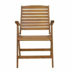 Karrige e palosshme me 5 pozicione Warmo, dru i akacisë natyral, 62x66x110cm - Image 4