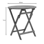 Tavolinë e palosshme Capruva, dru natyral akacie D70x74cm - Image 6