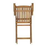 Komplet tavoline ngrënieje Recofly-Falov me 7 dru natyral të fortë akacie 130x80x72cm - Image 7