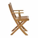 Tavolinë e ngrënies Recofly-Carpuva, prej 3 copë, dru natyral akacie D70x74cm - Image 7