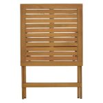 Tavolinë e ngrënies Bistrual-Perdu, set 3 copë, dru natyral akacie 60x60x72cm - Image 4