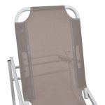 Dessie mbështetëse 5-vendëshe  alumini moka tekstile e stivueshme 56x188x30cm - Image 4