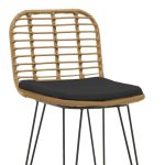 Karrige shanku për kopsht Naoki, me jastëk, PE natyral, këmbë metalike të zeza 46x56x110cm - Image 5