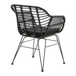 Karrige Naoki, me jastëk PE, me këmbë metalike të zeza, 55x58x79cm - Image 2