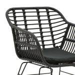 Karrige Naoki, me jastëk PE, me këmbë metalike të zeza, 55x58x79cm - Image 5