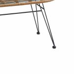 Tavolinë kopshti Naoki, metal i zi, PE natyral, xham 100x45x46cm - Image 4