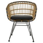 Kolltukë Naoki  me jastëk pe metalik natyral-zi 62x62x70cm - Image 4