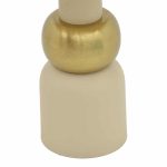 Tavolinë anësore Enville Inart ngjyrë krem-metal ari D41x53cm - Image 3