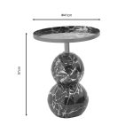 Tavolinë anësore Dearest Inart, mermer blu-metal ari D41x57cm - Image 4