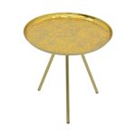 Tavolinë anësore Jacksie Inart, metal ngjyrë ari D51x54cm - Image 2