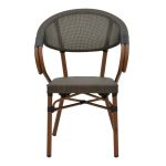 Karrige Isaia, alumin ngjyrë kafe e erret -tekstil me ngjyrë të zezë, 57x57x83cm - Image 4