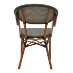 Karrige Isaia, alumin ngjyrë kafe e erret -tekstil me ngjyrë të zezë, 57x57x83cm - Image 5