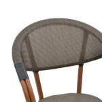 Karrige Isaia, alumin ngjyrë kafe e erret -tekstil me ngjyrë të zezë, 57x57x83cm - Image 6