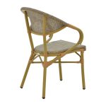 Karrige Isaia, alumin natyral-tekstil ngjyrë gri, 57x57x83cm - Image 2