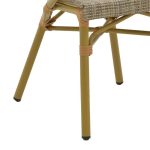 Karrige Isaia, alumin natyral-tekstil ngjyrë gri, 57x57x83cm - Image 6