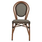 Karrige kopshti Nacia, alumin ngjyrë kafe e errët-tekstil ngjyrë gri, 45x59x85cm - Image 4