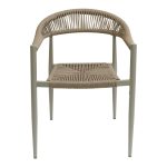 Kolltuk fagen  shampanjë alumini me bastun prej palme kacavjerrëse pe në nuancë natyrale 56x60x78cm - Image 3