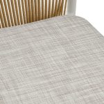 Karrige alumini Convince, me korniza të bardha të stivueshme - ratan natyral prej tekstili, 56x63x82cm - Image 6