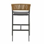 Karrige shanku alumini Phoenix, kornizë stivuese antracit, tekstil ratan natyral 53x58x103cm - Image 5