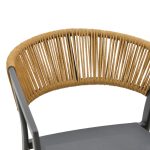 Karrige shanku alumini Phoenix, kornizë stivuese antracit, tekstil ratan natyral 53x58x103cm - Image 6