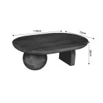 Tavolinë mesi Kane Inart, druri i akacisë së ngurtë, ngjyrë kafe, 110x72x38cm - Image 4