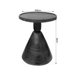 Tavolinë anësore Spello Inart, dru masiv i mangos në ngjyrë arre D38x46cm - Image 4