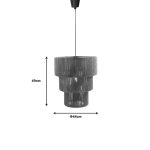 Drita tavani Populy Inart E27 litar letre kafe D44x186cm - Image 3