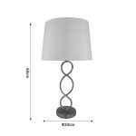 Llambë tavoline Grezial Inart E27, metal ari-stof ngjyrë të bardhë, D33x60cm - Image 2