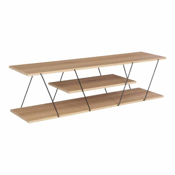 Mobilje televizori Tars, ngjyrë lisi-e zezë 120x30x33cm