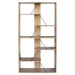 Raft librash Tars, me ngjyrë lisi të zezë, 84x25.5x154.5cm