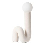 Llambë tavoline Artole Inart G9, qeramike bardhë-zi, 22.5x16.5x45cm