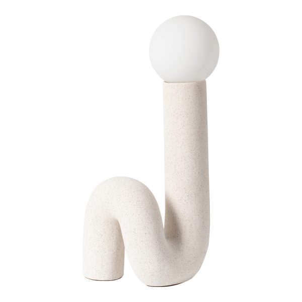 Llambë tavoline Artole Inart G9, qeramike bardhë-zi, 22.5x16.5x45cm