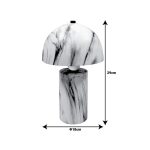 Llambë tavoline Euphore Inart E27, qeramike mermeri e bardhe, D18x29cm - Image 2