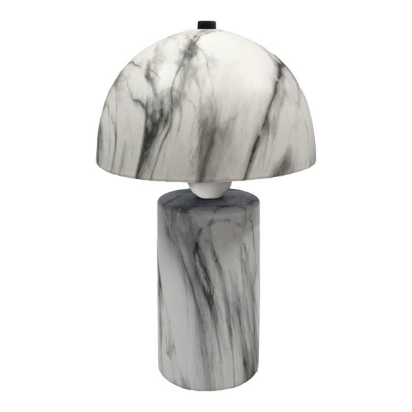 Llambë tavoline Euphore Inart E27, qeramike mermeri e bardhe, D18x29cm