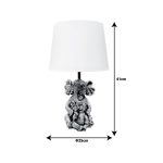 Llambë tavoline Eliom Inart E27, ngjyrë e bardhë, metal bakër D25x41cm - Image 2