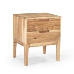 Tavolinë anësore shtrati Snooze Inart, dru masiv i akacisë 43x35.5x51cm