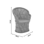 Karrige Treza Inart, bambu natyrale e zezë 66x48x89cm - Image 4