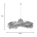 Llambë tavani Naloa Inart, E27, natyrale D72x96cm - Image 4