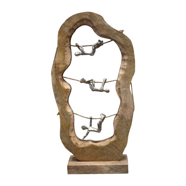 Dekor tavoline Lardo Inart mango natyrale dru-alumin 29x10x57cm