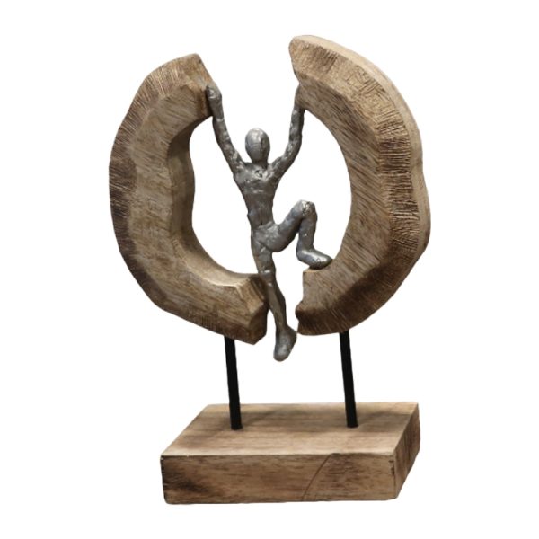 Dekor tavoline Dale Inart dru mango natyrale-alumin 19x9x28cm