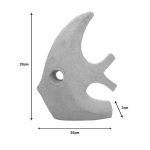 Dekorim tavoline në formë peshku Lakol Inart, terrakota e bardhë 25x7x33cm - Image 2