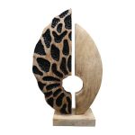 Dekor tavoline Ostor Inart natyrale-dru mango e zeze-hekur 30x9x50cm