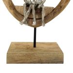 Dekor tavoline Edora Inart në formë zemre, dru mango natyrale-alumin ,27x10x36cm - Image 4