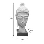 Bust i kokës së Budës Wevi Inart, dru mango e bardhë 13x10x33cm - Image 2