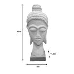 Busti i kokës së Budës Wevi Inart dru mango e bardhë 17x11.5x41cm - Image 2