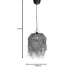 Llambë tavani me thurje natyrale Bowler Inart D36x62cm - Image 3